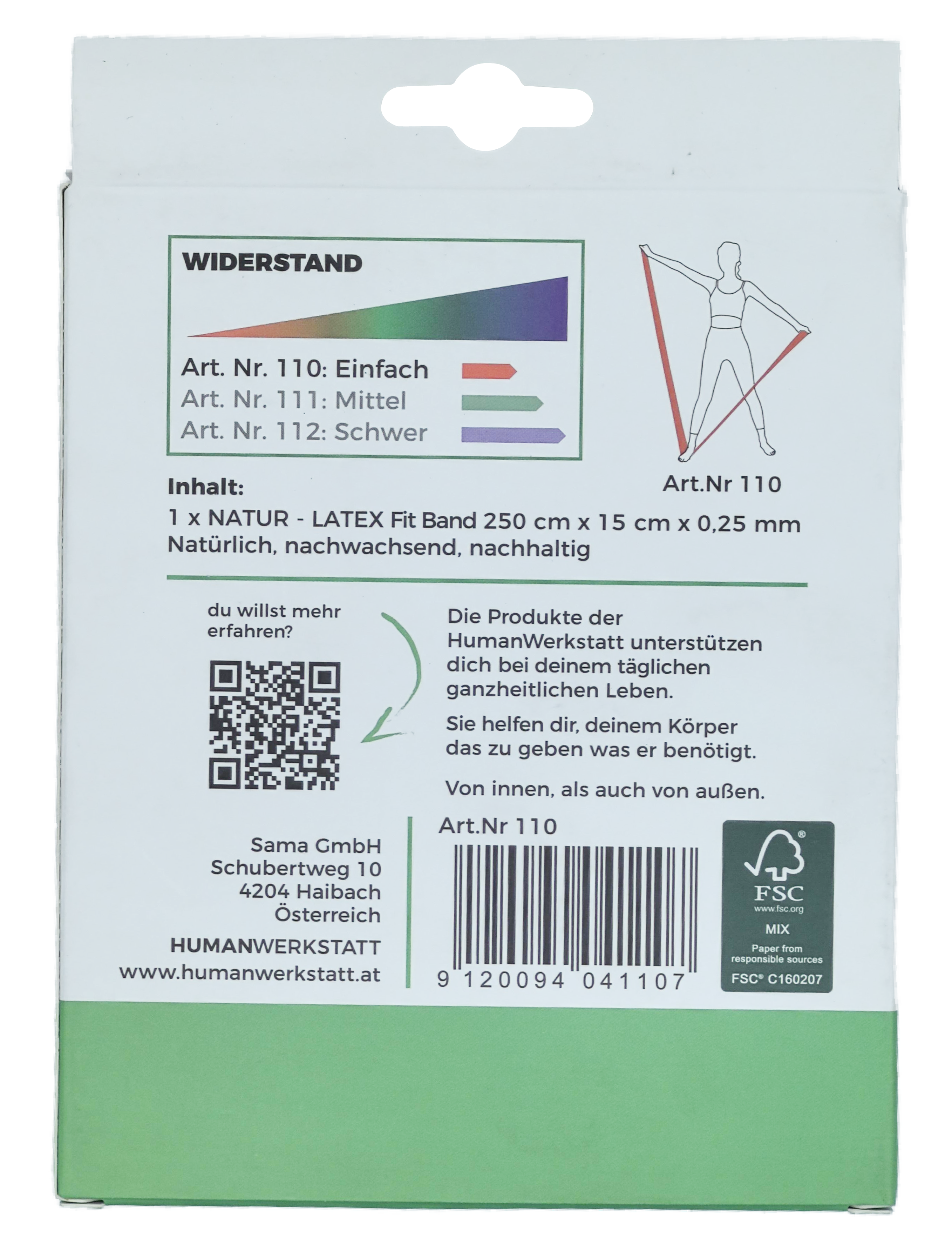 LATEX FITNESSBAND – LEICHT (ROT) • 215×15 cm | Premium-Latex • HUMANWERKSTATT