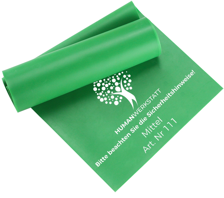 LATEX FITNESSBAND – MITTEL (GRÜN) • 215×15 cm | Premium-Latex • HUMANWERKSTATT