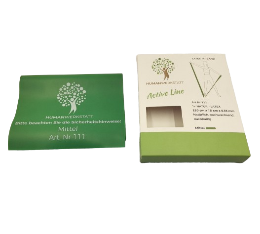 LATEX FITNESSBAND – MITTEL (GRÜN) • 215×15 cm | Premium-Latex • HUMANWERKSTATT