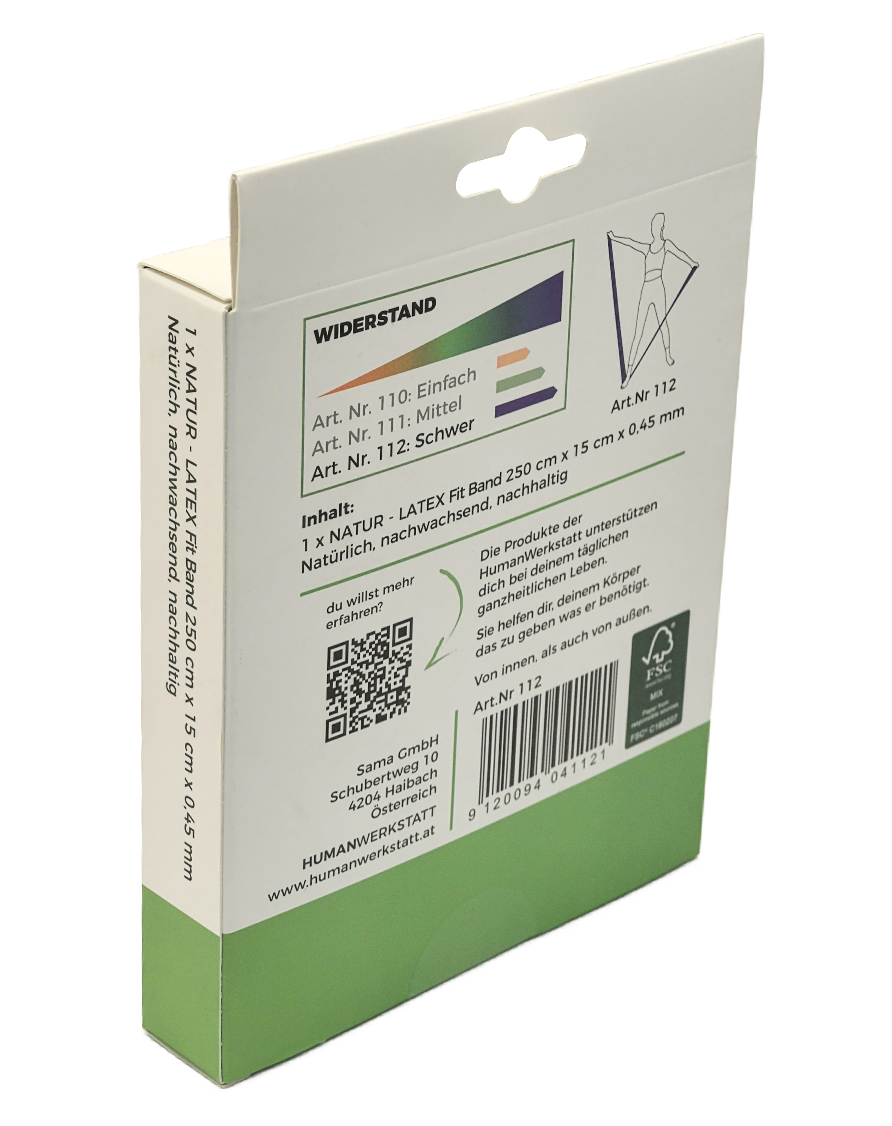 LATEX FITNESSBAND – STARK (BLAU) • 215×15 cm | Premium-Latex • HUMANWERKSTATT