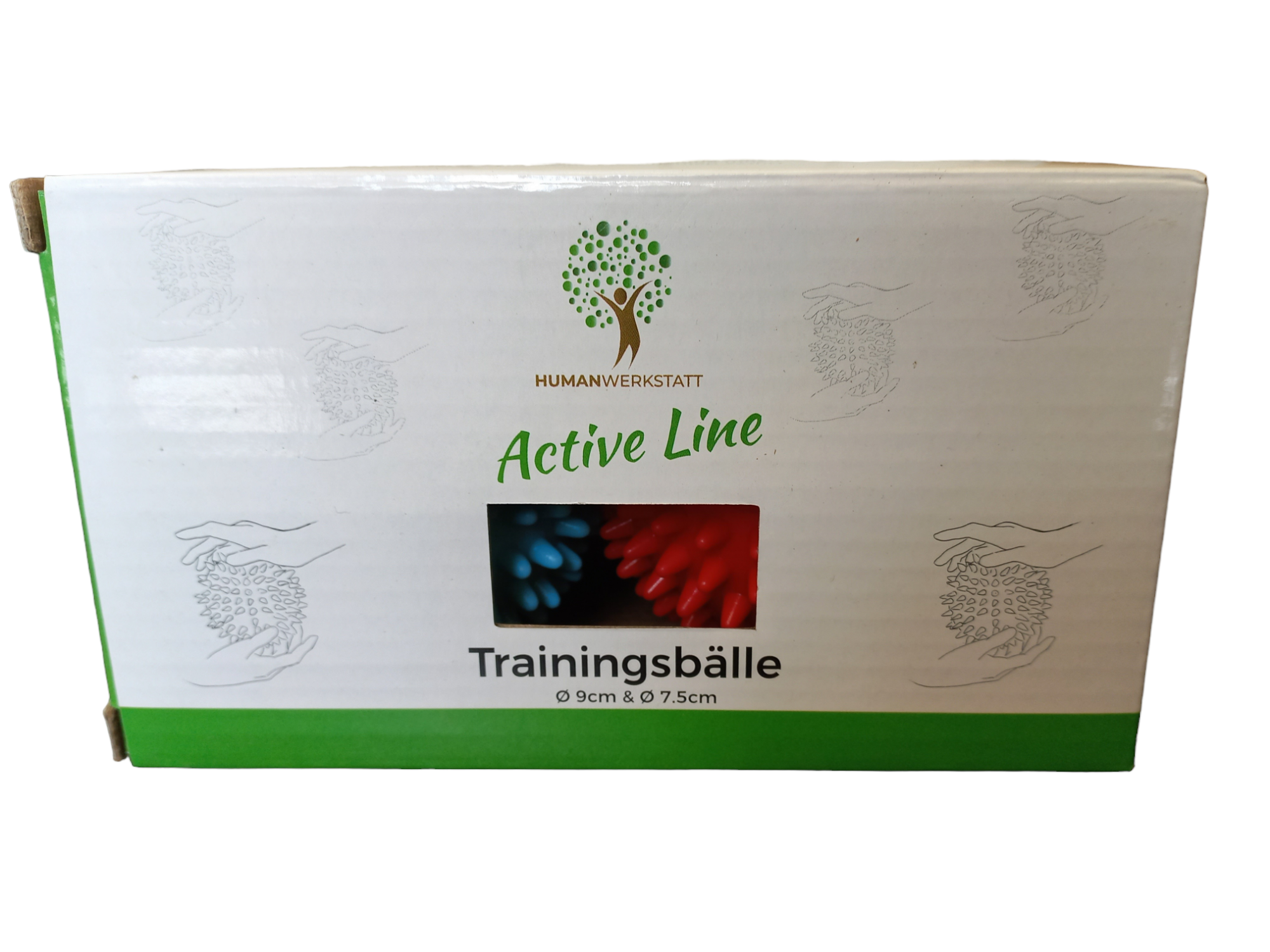 IGEL-MASSAGEBALL 2ER-SET – 7 &amp; 9 cm | Stressball • Handtherapieball • Fidgetball | HUMANWERKSTATT