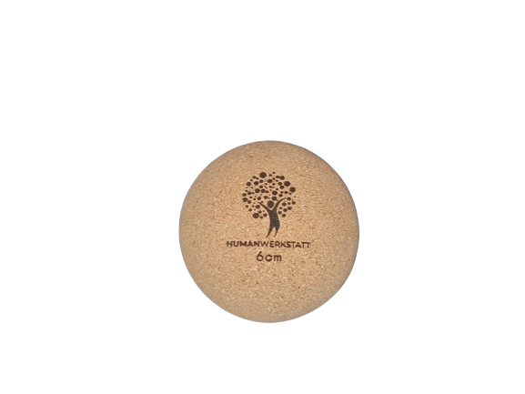 ENTSPANNUNGS BALL – Kork Ball Ø 6 cm | FSC Naturkork • sanfte Regeneration • inkl. Stofftasche | HUMANWERKSTATT