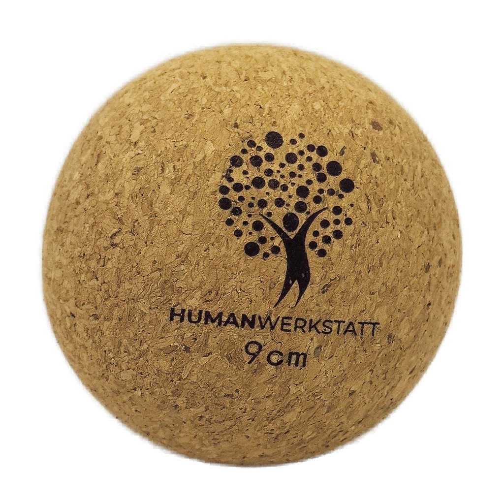 GANZKÖRPER BALL – Kork Ball Ø 9 cm | FSC Naturkork • Ganzkörpermassage • inkl. Stofftasche | HUMANWERKSTATT