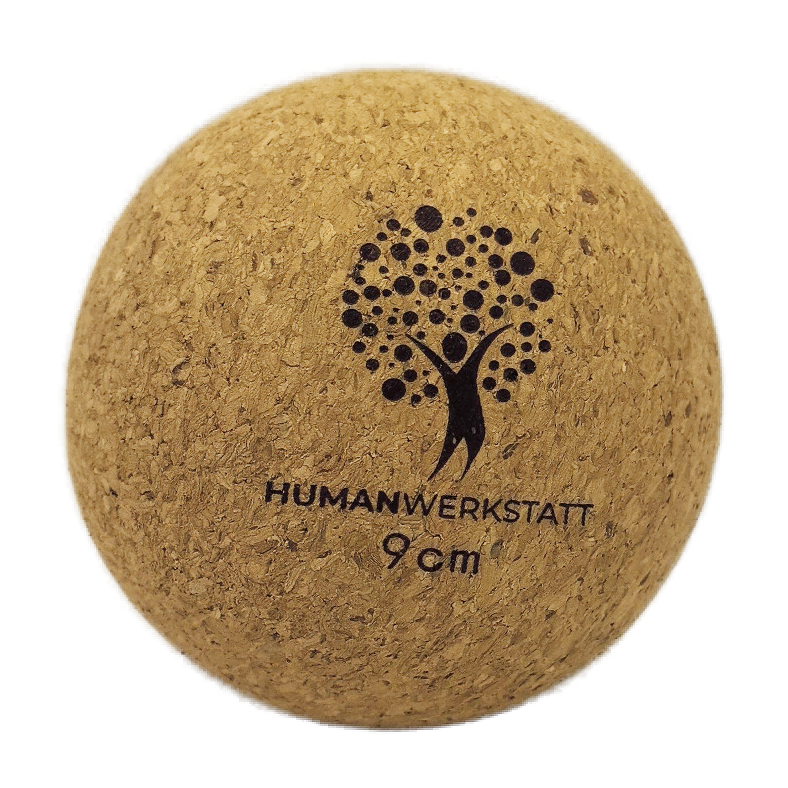 GANZKÖRPER BALL – Kork Ball Ø 9 cm | FSC Naturkork • Ganzkörpermassage • inkl. Stofftasche | HUMANWERKSTATT