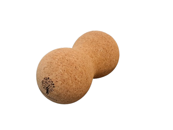 KORK DOPPELBALL – 16×Ø8 cm | FSC Naturkork • Nacken &amp; Rücken • inkl. Stofftasche | HUMANWERKSTATT