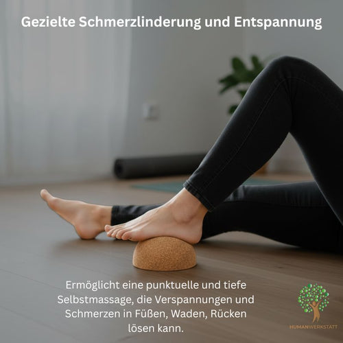 BALANCE HALBKUGEL GROSS – Ø12,5 cm | FSC Naturkork • Gleichgewicht &amp; Mobilität • inkl. Stofftasche | HUMANWERKSTATT