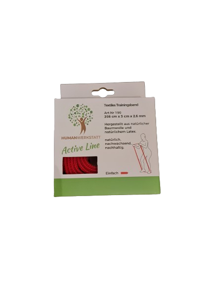 HUMANWERKSTATT MOBILITÄTS- &amp; ENERGIEBAND – LEICHT (ROT) • 208 cm | Latexkern • Extra Grip