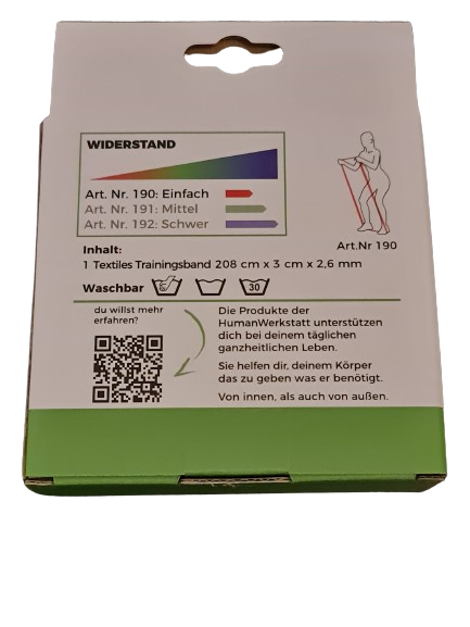 HUMANWERKSTATT MOBILITÄTS- &amp; ENERGIEBAND – LEICHT (ROT) • 208 cm | Latexkern • Extra Grip