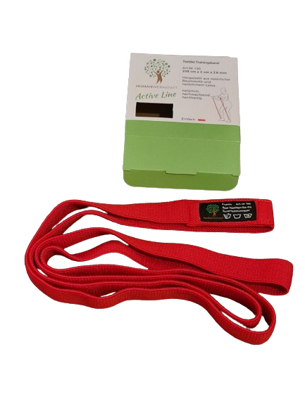 HUMANWERKSTATT MOBILITÄTS- &amp; ENERGIEBAND – LEICHT (ROT) • 208 cm | Latexkern • Extra Grip